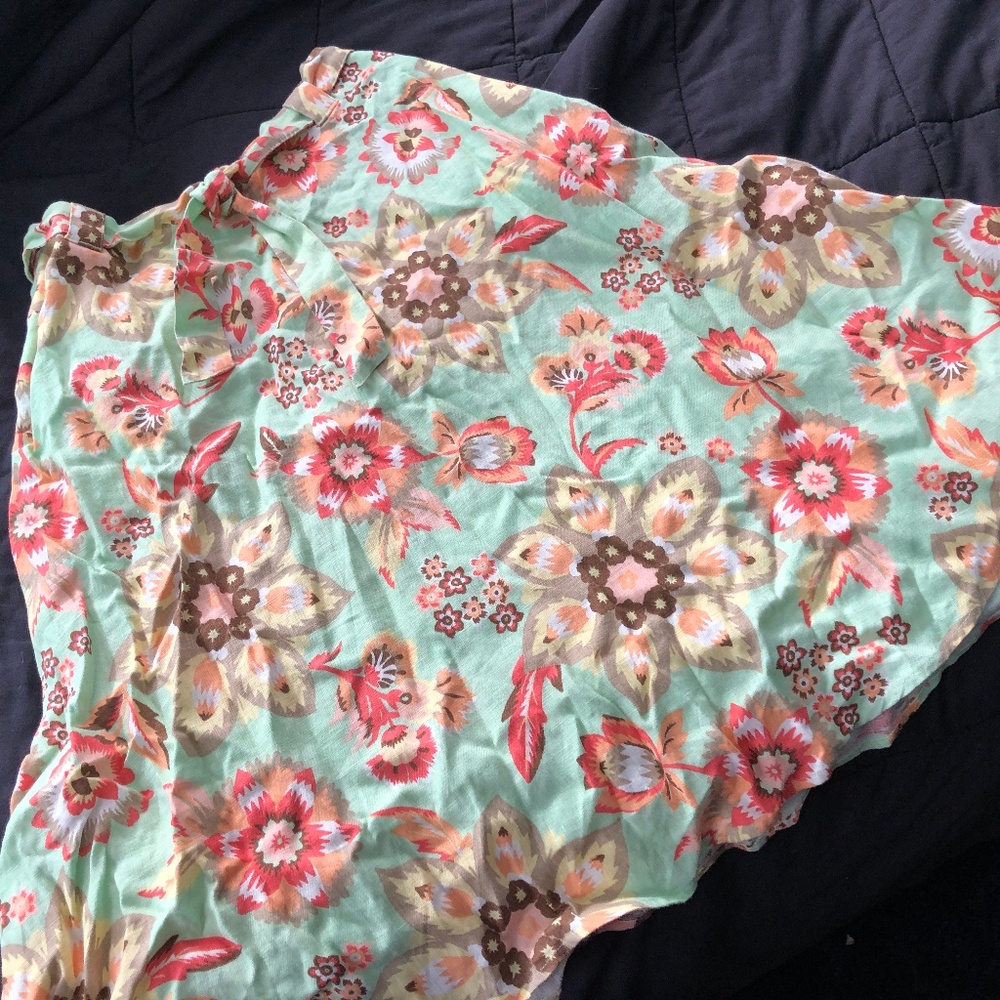 Linen J. Jill Spring Green Skirt - I need an iron!